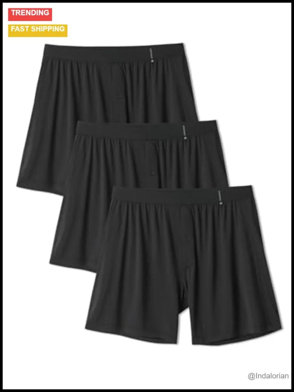 Mens Bamboo Rayon Boxer Shorts 3 Pack Relaxed Fit Moisture Wicking Underwear